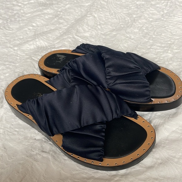3.1 Phillip Lim satin Navy Blue slide sandals size 37 - Picture 4 of 7